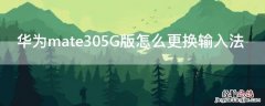 华为mate305G版怎么更换输入法 华为mate305G怎么设置