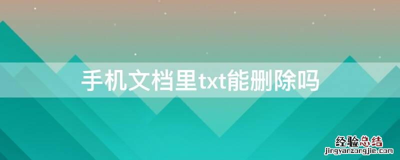 手机文档里txt能删除吗