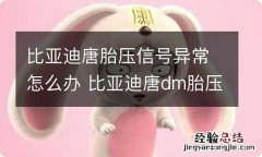 比亚迪唐胎压信号异常怎么办 比亚迪唐dm胎压监测信号异常