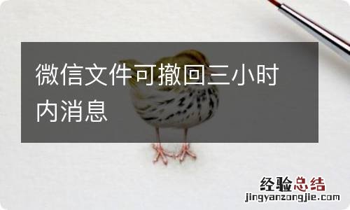 微信文件可撤回三小时内消息