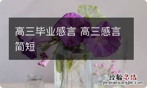 高三毕业感言 高三感言简短