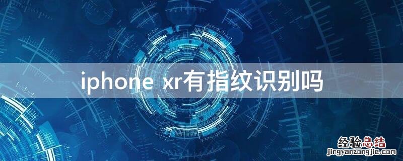 iPhone xr有指纹识别吗