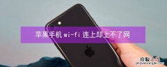 iPhone手机wi-fi连上却上不了网