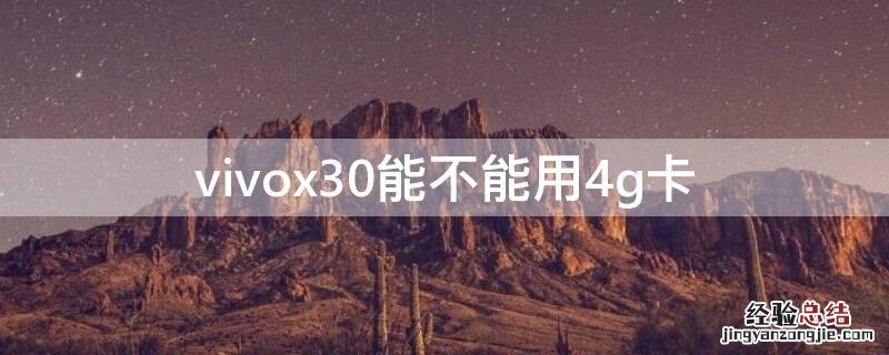 vivox30能不能用4g卡