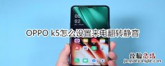 OPPO k5怎么设置来电翻转静音