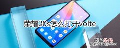 荣耀20s怎么打开volte