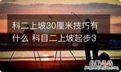 科二上坡30厘米技巧有什么 科目二上坡起步30公分绝招