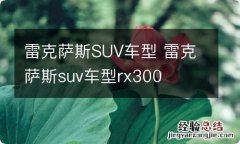 雷克萨斯SUV车型 雷克萨斯suv车型rx300