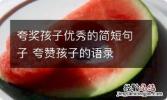 夸奖孩子优秀的简短句子 夸赞孩子的语录