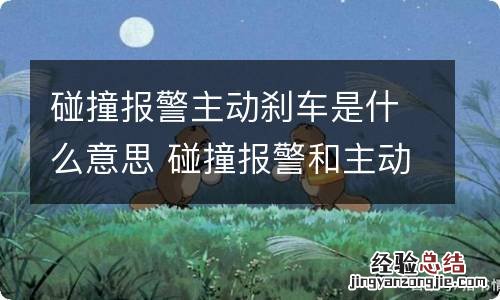 碰撞报警主动刹车是什么意思 碰撞报警和主动刹车是什么意思