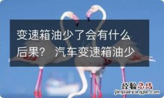 变速箱油少了会有什么后果？ 汽车变速箱油少了会怎么样