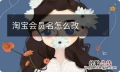 淘宝会员名怎么改