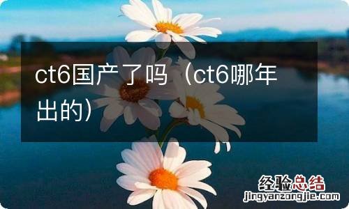 ct6哪年出的 ct6国产了吗