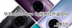 华为mate30pro 5g版有红外遥控吗