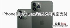 iPhone11pro max怎么关闭微信免密支付