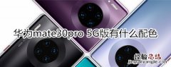 华为mate30pro 5G版有什么配色