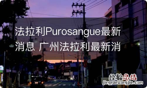 法拉利Purosangue最新消息 广州法拉利最新消息