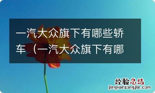 一汽大众旗下有哪些车型 一汽大众旗下有哪些轿车