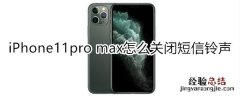 iPhone11pro max怎么关闭短信铃声通知