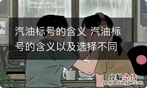 汽油标号的含义 汽油标号的含义以及选择不同标号汽油的原则和理由