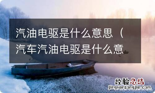 汽车汽油电驱是什么意思 汽油电驱是什么意思