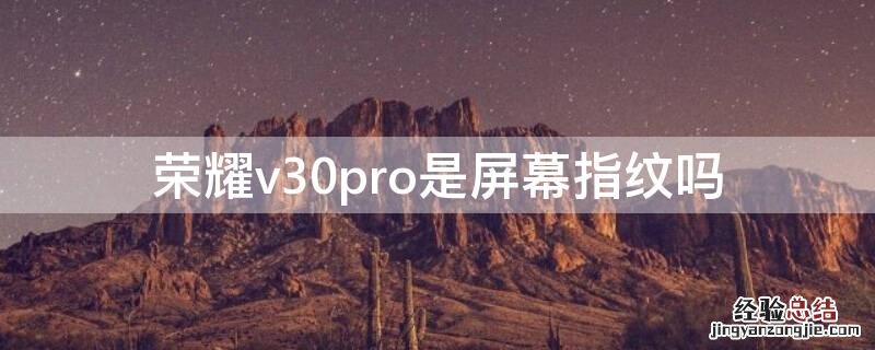 荣耀v30有屏幕指纹吗 荣耀v30pro是屏幕指纹吗