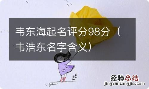 韦浩东名字含义 韦东海起名评分98分