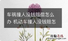 车祸撞人没钱赔偿怎么办 机动车撞人没钱赔怎么办