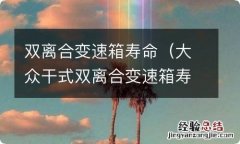 大众干式双离合变速箱寿命 双离合变速箱寿命