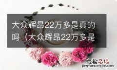 大众辉昂22万多是真的吗值得买吗 大众辉昂22万多是真的吗