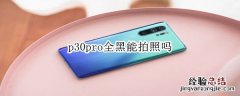 p30pro全黑能拍照吗