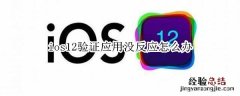 ios12验证应用没反应怎么办