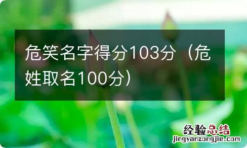 危姓取名100分 危笑名字得分103分