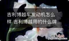 吉利博越车发动机怎么样 吉利博越用的什么牌子发动机