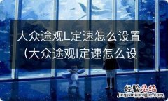 大众途观l定速怎么设置 大众途观L定速怎么设置