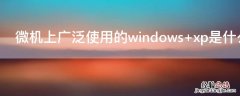 微机上广泛使用的windows xp是什么