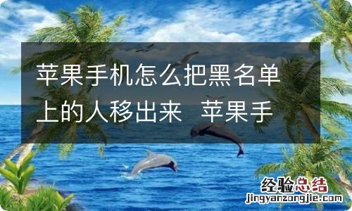 苹果手机怎么把黑名单上的人移出来苹果手机如何把黑名单上的人移出来