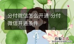 分付微信怎么开通 分付微信开通条件