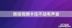 微信视频卡住不动有声音