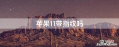 苹果11带指纹吗? iPhone11带指纹吗