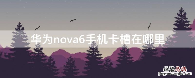 华为nova6手机卡槽在哪里