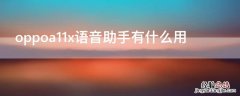 oppoa11x语音助手有什么用 oppoa11x有语音助手吗