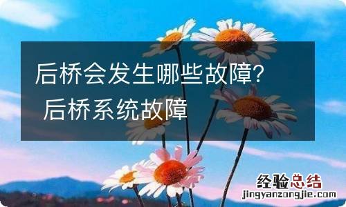 后桥会发生哪些故障？ 后桥系统故障