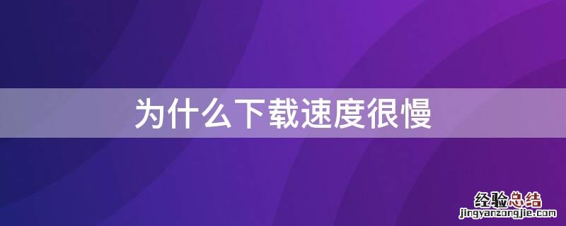 为什么下载速度很慢
