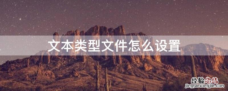 文本类型文件怎么设置