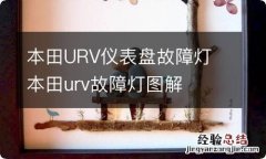 本田URV仪表盘故障灯 本田urv故障灯图解