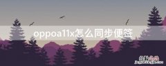 OPPO便签同步 oppoa11x怎么同步便签