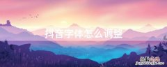 抖音字体怎么调整