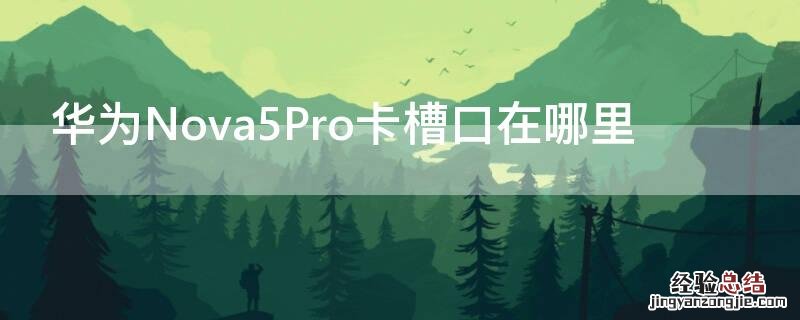 华为Nova5Pro卡槽口在哪里