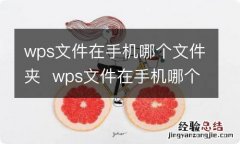 wps文件在手机哪个文件夹wps文件在手机哪个文件夹